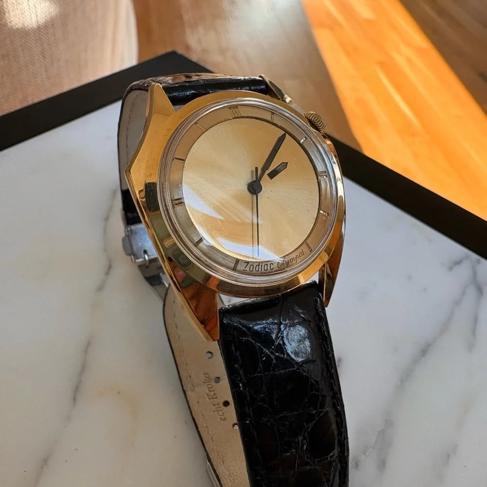 Zodiac Olympos 703-918 Vintage 70s Mystery Dial 17 Jewels Swiss Automatic Watch